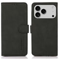 KHAZNEH For iPhone 18 Pro Max / 17 Pro Max Case PU Leather Wallet Stand Phone Cover - Black
