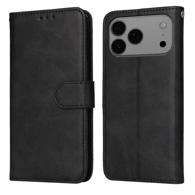 For iPhone 18 Pro Max / 17 Pro Max Case Wallet PU Leather Folio Flip Phone Cover - Black