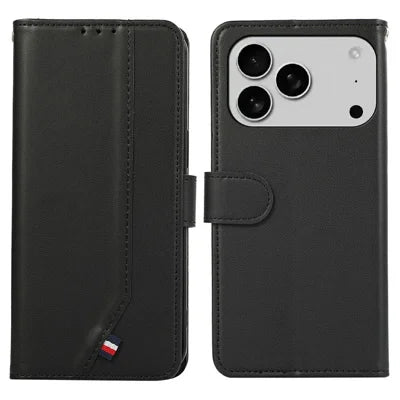 For iPhone 18 Pro Max / 17 Pro Max Case RFID Blocking Flip Leather Phone Cover - Black
