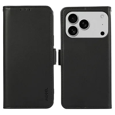 ABEEL For iPhone 18 Pro Max / 17 Pro Max Case Leather Phone Cover with RFID Blocking Wallet - Black