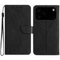 For iPhone 18 Pro Max / 17 Pro Max Case Skin Touch Lines Imprinted PU Leather Flip Phone Cover - Black