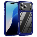 For iPhone 18 Pro Max / 17 Pro Max Case Alloy Lens Frame PC + TPU Anti-Drop Phone Cover - Blue