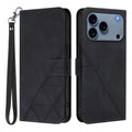 For iPhone 18 Pro Max / 17 Pro Max Leather Case with Hand Strap Wallet Stand Phone Cover - Black