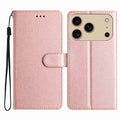 For iPhone 18 Pro Max / 17 Pro Max Wallet Case Leather Folio Phone Cover Magnetic Clasp - Rose Gold