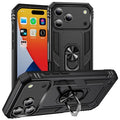 For iPhone 18 Pro Max / 17 Pro Max Case PC + TPU Phone Cover with Kickstand - Black
