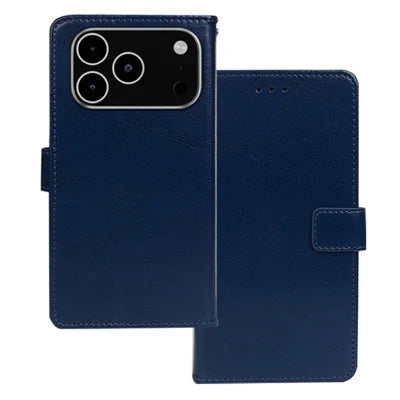 IDEWEI For iPhone 18 Pro Max / 17 Pro Max Case Wallet Leather Phone Cover Crazy Horse Texture - Blue