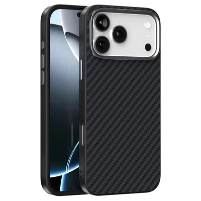 ABEEL For iPhone 18 Pro Max / 17 Pro Max Case Compatible with MagSafe Wide Carbon Fiber Texture Back Cover - Black