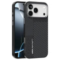 ABEEL For iPhone 18 Pro Max / 17 Pro Max Case PC + TPU + Aluminum Alloy + PU Leather Slim Phone Back Cover Compatible with MagSafe - Texture 3