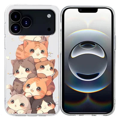 For iPhone 18 Pro Max / 17 Pro Max Case Pattern Printing Shockproof Soft TPU Phone Cover - Multiple Kittens