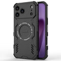 For iPhone 18 Pro Max / 17 Pro Max Magnetic Case Butterfly Armor Hollow Heat Dissipation PC + TPU Phone Cover - Black