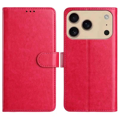 For iPhone 18 Pro Max / 17 Pro Max Wallet Phone Case Stand PU Leather Folio Flip Cover with 8 Card Slot - Rose