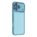 For iPhone 18 Pro Max / 17 Pro Max Case Electroplated Camera Frame TPU Phone Cover - Transparent Blue