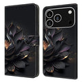 For iPhone 18 Pro Max / 17 Pro Max Case Magnetic Clasp 3D Pattern Leather Wallet Phone Cover - Purple Lotus