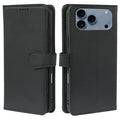 For iPhone 18 Pro Max / 17 Pro Max Case with 9 Card Slots PU Leather Stand Phone Cover - Black