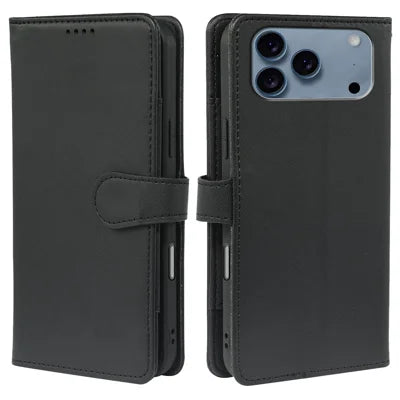 For iPhone 18 Pro Max / 17 Pro Max Case with 9 Card Slots PU Leather Stand Phone Cover - Black