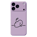 For iPhone 18 Pro Max / 17 Pro Max Case Stick Figure Pattern Printing Straight Edge TPU Phone Back Cover - Purple