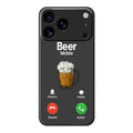 For iPhone 18 Pro Max / 17 Pro Max Case Beer Pattern Printing Straight Edge TPU Phone Back Cover - Black
