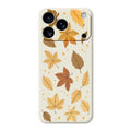 For iPhone 18 Pro Max / 17 Pro Max Case Maple Leaves Pattern Printing Straight Edge TPU Phone Back Cover - Beige
