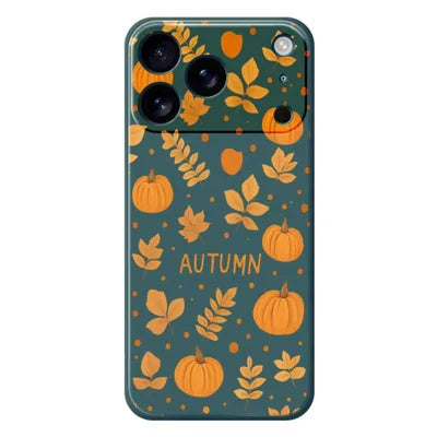 For iPhone 18 Pro Max / 17 Pro Max Case Autumn Theme Pattern Printing Straight Edge TPU Phone Back Cover - Green