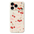 For iPhone 18 Pro Max / 17 Pro Max Case Big Bow Cherry Pattern Printing Straight Edge TPU Phone Back Cover - Beige