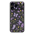 For iPhone 18 Pro Max / 17 Pro Max Case Purple Butterflies Pattern Printing Straight Edge TPU Phone Back Cover - Black