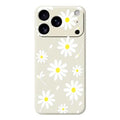 For iPhone 18 Pro Max / 17 Pro Max Case White Daisy Pattern Printing Straight Edge TPU Phone Back Cover - Beige
