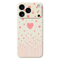 For iPhone 18 Pro Max / 17 Pro Max Case Pink Love Pattern Printing Straight Edge TPU Phone Back Cover - Beige
