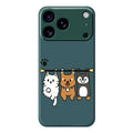 For iPhone 18 Pro Max / 17 Pro Max Case Three Animal Dolls Pattern Printing Straight Edge TPU Phone Back Cover - Green