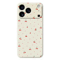 For iPhone 18 Pro Max / 17 Pro Max Case Red Cherry Pattern Printing Straight Edge TPU Phone Back Cover - Beige