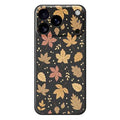 For iPhone 18 Pro Max / 17 Pro Max Case Leaves Pattern Printing Straight Edge TPU Phone Back Cover - Black