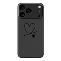 For iPhone 18 Pro Max / 17 Pro Max Case Black Love Pattern Printing Straight Edge TPU Phone Back Cover - Black