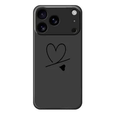 For iPhone 18 Pro Max / 17 Pro Max Case Black Love Pattern Printing Straight Edge TPU Phone Back Cover - Black