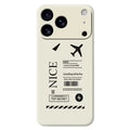 For iPhone 18 Pro Max / 17 Pro Max Case Boarding Ticket Pattern Printing Straight Edge TPU Phone Back Cover - Beige