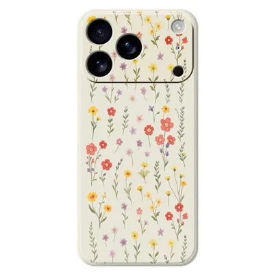 For iPhone 18 Pro Max / 17 Pro Max Case Flowers and Grass Pattern Printing Straight Edge TPU Phone Back Cover - Beige