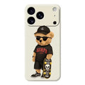 For iPhone 18 Pro Max / 17 Pro Max Case Cool Bear Pattern Printing Straight Edge TPU Phone Back Cover - Beige