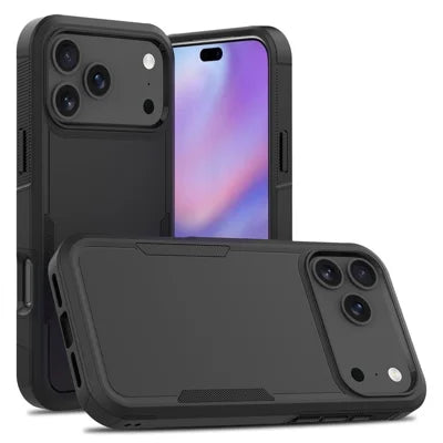 For iPhone 18 Pro Max / 17 Pro Max Case 2 in 1 PC + TPU Shockproof Phone Cover - Black