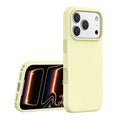 For iPhone 18 Pro Max / 17 Pro Max Case PC + Liquid Silicone Anti-Scratch Lining Phone Cover - Cream Yellow
