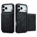 LC.IMEEKE L5 For iPhone 18 Pro Max / 17 Pro Max Magnetic Phone Case Leather Back Cover with Detachable Card Holder - Black