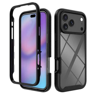 For iPhone 18 Pro Max / 17 Pro Max Case Anti Drop 2 in 1 PC + TPU Phone Cover - Black