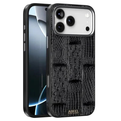 ABEEL For iPhone 18 Pro Max / 17 Pro Max Case Compatible with MagSafe Beast Texture Micro-Embossing Back Cover - Black