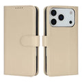 For iPhone 18 Pro Max / 17 Pro Max Stand Case Shockproof Leather Wallet Phone Cover - Beige