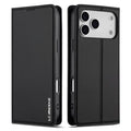 LC.IMEEKE L1 Series for iPhone 18 Pro Max / 17 Pro Max Case PU Leather Wallet Stand Protective Phone Cover - Black