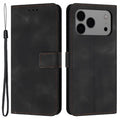 For iPhone 18 Pro Max / 17 Pro Max Case Solid Color Leather Wallet Protective Phone Cover - Black
