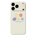 For iPhone 18 Pro Max / 17 Pro Max Case Five Colors Flowers Pattern Printing Straight Edge TPU Phone Back Cover - Beige