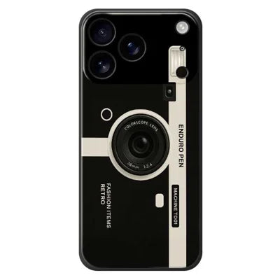 For iPhone 18 Pro Max / 17 Pro Max Case Colorscope Lens Pattern Printing Straight Edge TPU Phone Back Cover - Black