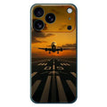 For iPhone 18 Pro Max / 17 Pro Max Case Airplane Pattern Printing Straight Edge TPU Phone Back Cover - Green