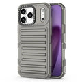 For iPhone 18 Pro Max / 17 Pro Max Case Stripe Design Anti-Slip Detachable TPU + PC Phone Cover - Grey