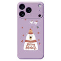 For iPhone 18 Pro Max / 17 Pro Max Case Merry Holiday Bear Pattern Printing Straight Edge TPU Phone Back Cover - Purple