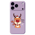 For iPhone 18 Pro Max / 17 Pro Max Case Happy Time Deer Pattern Printing Straight Edge TPU Phone Back Cover - Purple