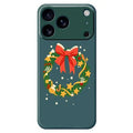 For iPhone 18 Pro Max / 17 Pro Max Case Bow Wreath Pattern Printing Straight Edge TPU Phone Back Cover - Green